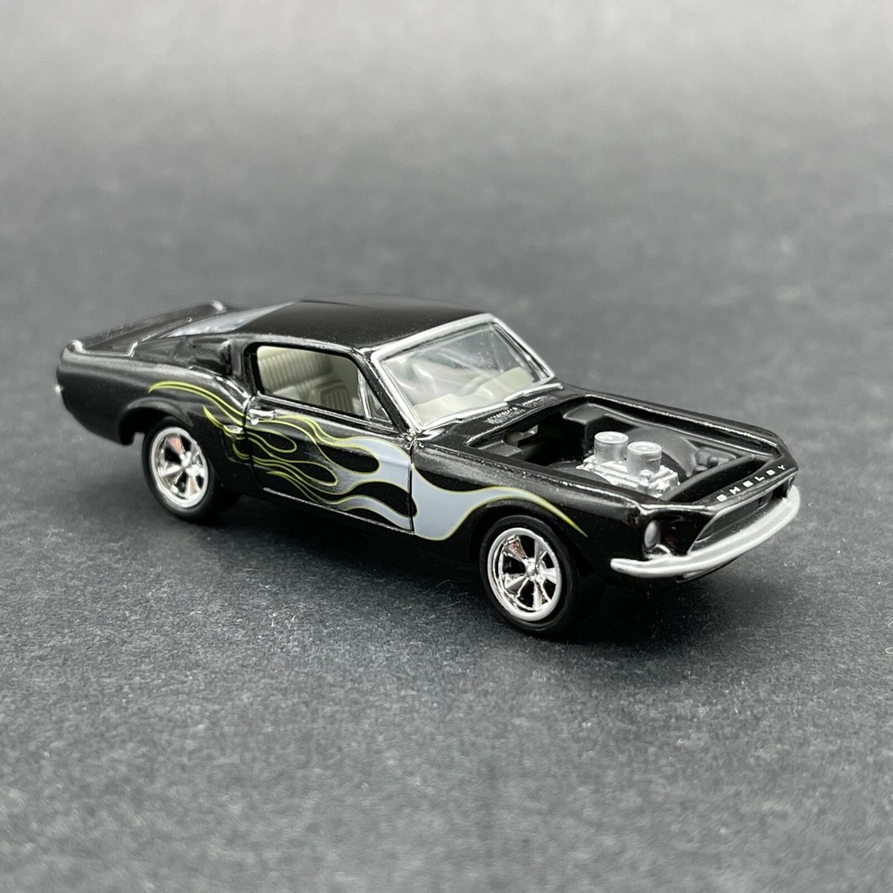 Johnny Lightning 1968 '68 Shelby GT500 Car Metallic Black Flames Diecast 1/64